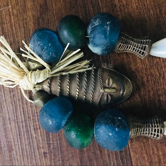 Jumbo African Tribal Recycled Trade Bead Necklace - Picture 5 of 8